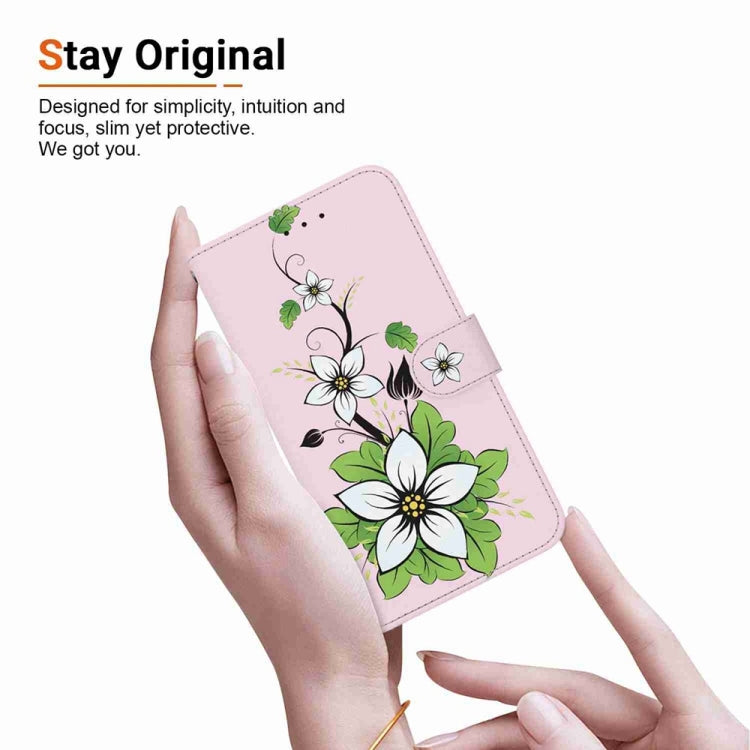 For Motorola Edge 2024 Crystal Texture Colored Drawing Leather Phone Case(Lily) by buy2fix