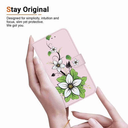For Motorola Edge 2024 Crystal Texture Colored Drawing Leather Phone Case(Lily) by buy2fix