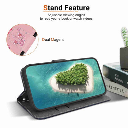 For Motorola Edge 2024 Crystal Texture Colored Drawing Leather Phone Case(Cherry Blossoms) by buy2fix