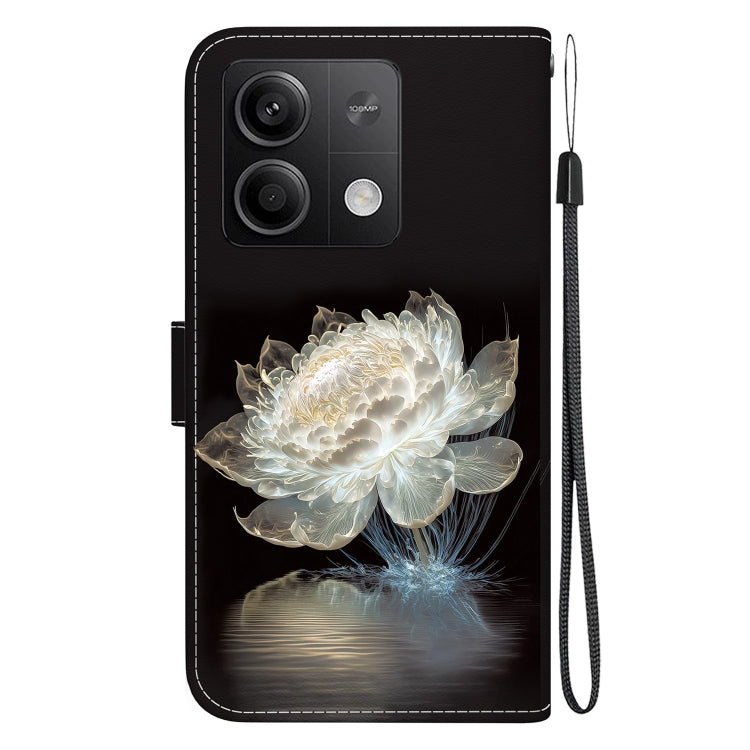 For Xiaomi Redmi Note 13 5G Crystal Texture Colored Drawing Leather Phone Case(Crystal Peony) - Xiaomi Cases by buy2fix | Online Shopping UK | buy2fix