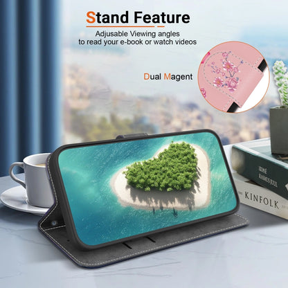 For OPPO Reno11 F Global Crystal Texture Colored Drawing Leather Phone Case(Cherry Blossoms) - OPPO Cases by buy2fix | Online Shopping UK | buy2fix