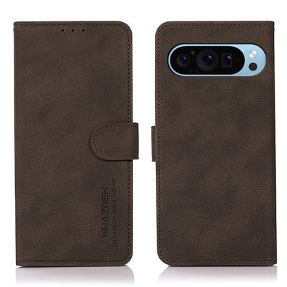 For Google Pixel 9 KHAZNEH Matte Texture Leather Phone Case(Brown) by buy2fix
