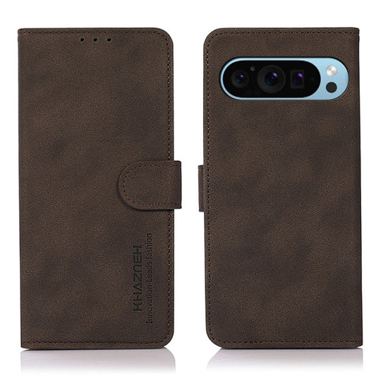 For Google Pixel 9 KHAZNEH Matte Texture Leather Phone Case(Brown) by buy2fix