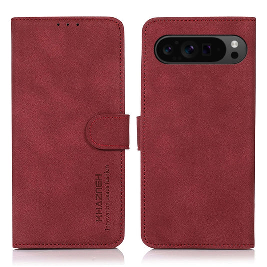 For Google Pixel 9 Pro KHAZNEH Matte Texture Leather Phone Case(Red) by buy2fix
