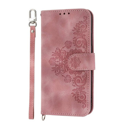 For iPhone Air Skin-feel Flowers Embossed Wallet Leather Phone Case(Pink) - iPhone Air Cases by buy2fix | Online Shopping UK | buy2fix