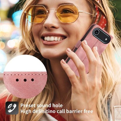 For iPhone Air Skin-feel Flowers Embossed Wallet Leather Phone Case(Pink) - iPhone Air Cases by buy2fix | Online Shopping UK | buy2fix