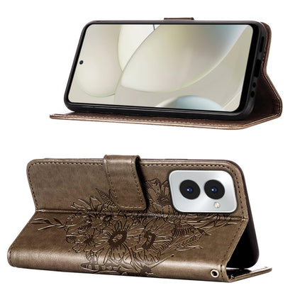 For Motorola Moto G Power 5G 2024 Embossed Butterfly Leather Phone Case(Grey) by buy2fix