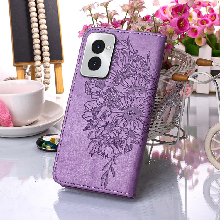 For Motorola Moto G Power 5G 2024 Embossed Butterfly Leather Phone Case(Purple) by buy2fix