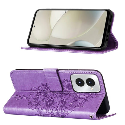 For Motorola Moto G Power 5G 2024 Embossed Butterfly Leather Phone Case(Purple) by buy2fix