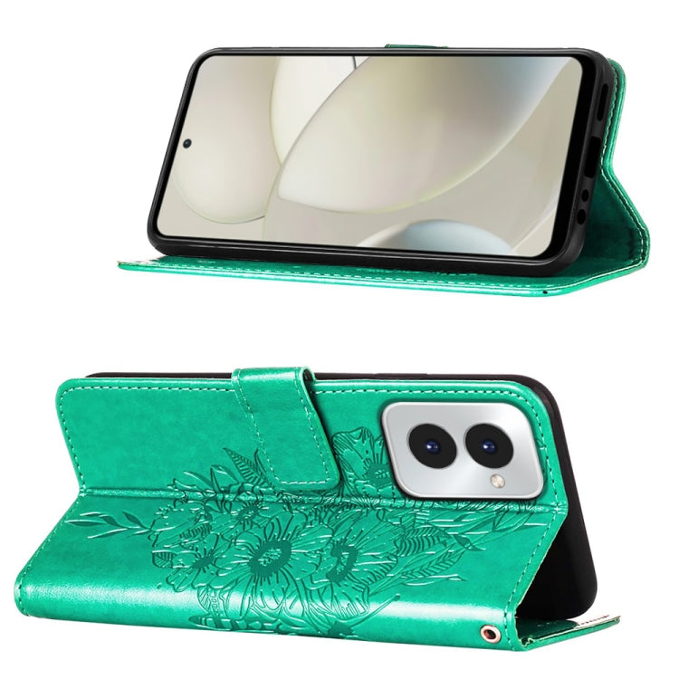 For Motorola Moto G Power 5G 2024 Embossed Butterfly Leather Phone Case(Green) by buy2fix
