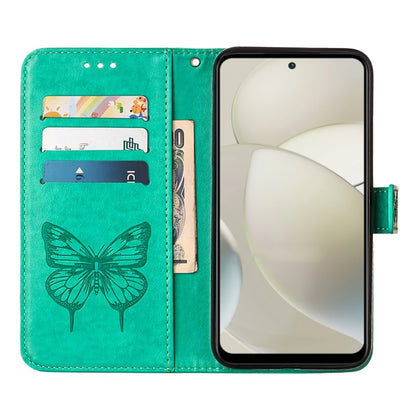 For Motorola Moto G Power 5G 2024 Embossed Butterfly Leather Phone Case(Green) by buy2fix