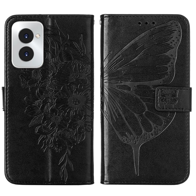 For Motorola Moto G Power 5G 2024 Embossed Butterfly Leather Phone Case(Black) by buy2fix