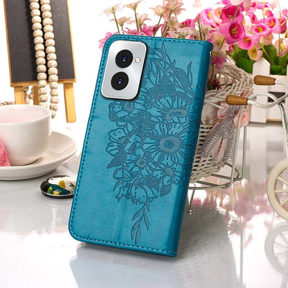 For Motorola Moto G Power 5G 2024 Embossed Butterfly Leather Phone Case(Blue) by buy2fix