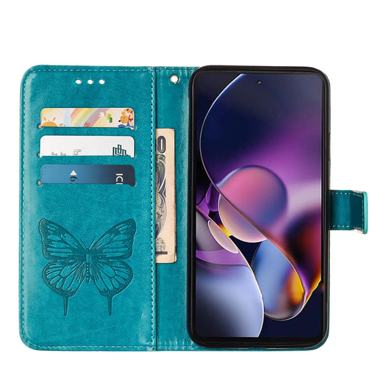 For Motorola Moto G Stylus 5G 2024 Embossed Butterfly Leather Phone Case(Blue) by buy2fix