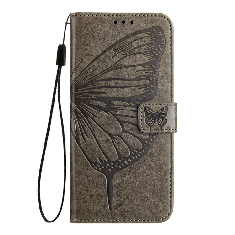 For Motorola Edge 50 Pro Embossed Butterfly Leather Phone Case(Grey) by buy2fix