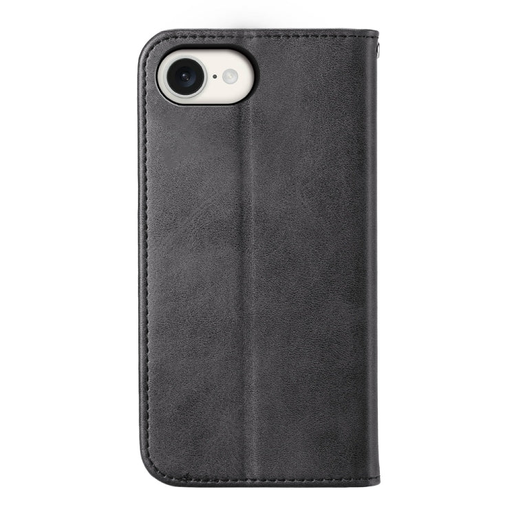 For iPhone 16e Cubic Grid Calf Texture Magnetic Leather Phone Case(Black) by buy2fix