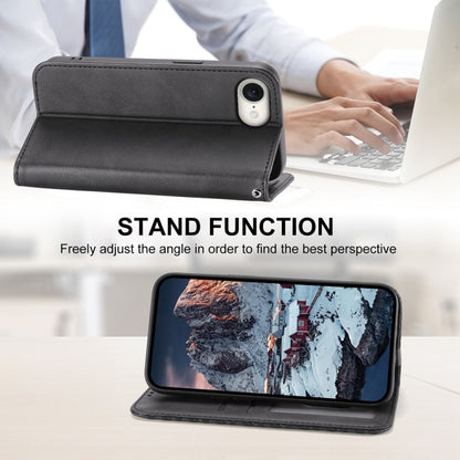 For iPhone 16e Cubic Grid Calf Texture Magnetic Leather Phone Case(Black) by buy2fix