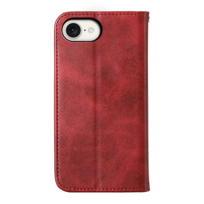 For iPhone 16e Cubic Grid Calf Texture Magnetic Leather Phone Case(Red) by buy2fix