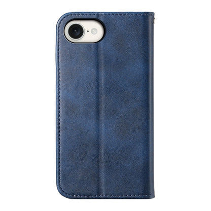 For iPhone 16e Cubic Grid Calf Texture Magnetic Leather Phone Case(Blue) by buy2fix