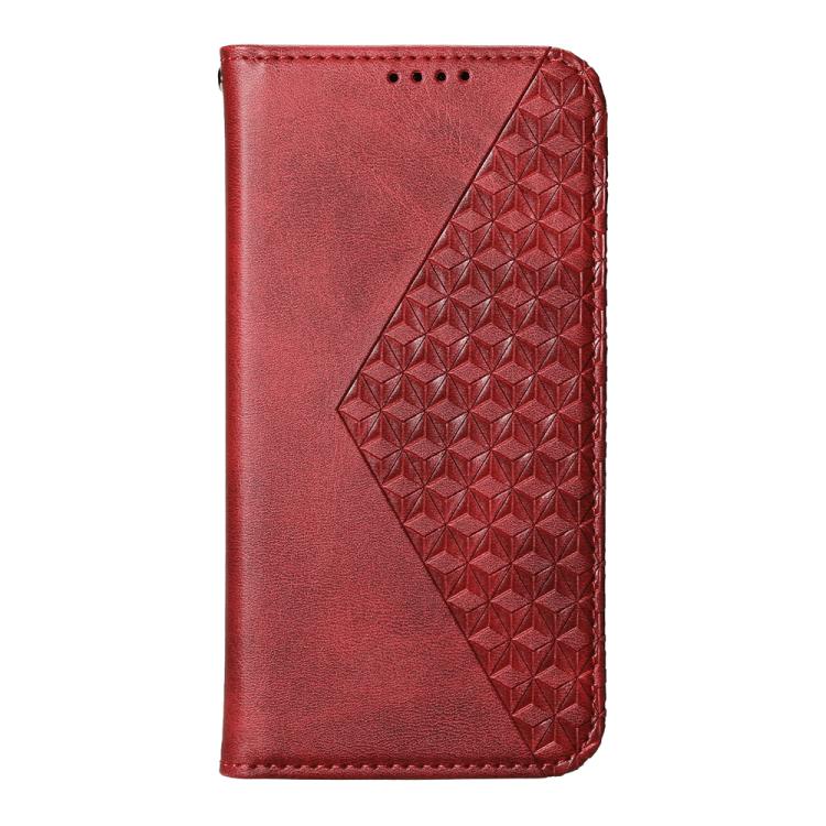 For iPhone Air Cubic Grid Calf Texture Magnetic Leather Phone Case(Red) - iPhone Air Cases by buy2fix | Online Shopping UK | buy2fix