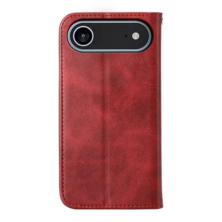 For iPhone Air Cubic Grid Calf Texture Magnetic Leather Phone Case(Red) - iPhone Air Cases by buy2fix | Online Shopping UK | buy2fix