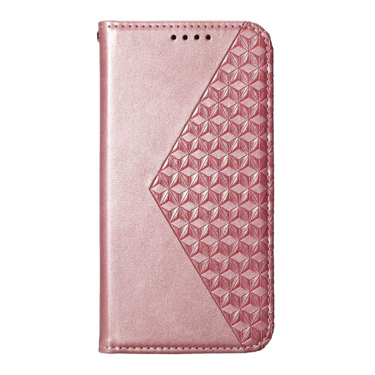 For iPhone Air Cubic Grid Calf Texture Magnetic Leather Phone Case(Rose Gold) - iPhone Air Cases by buy2fix | Online Shopping UK | buy2fix