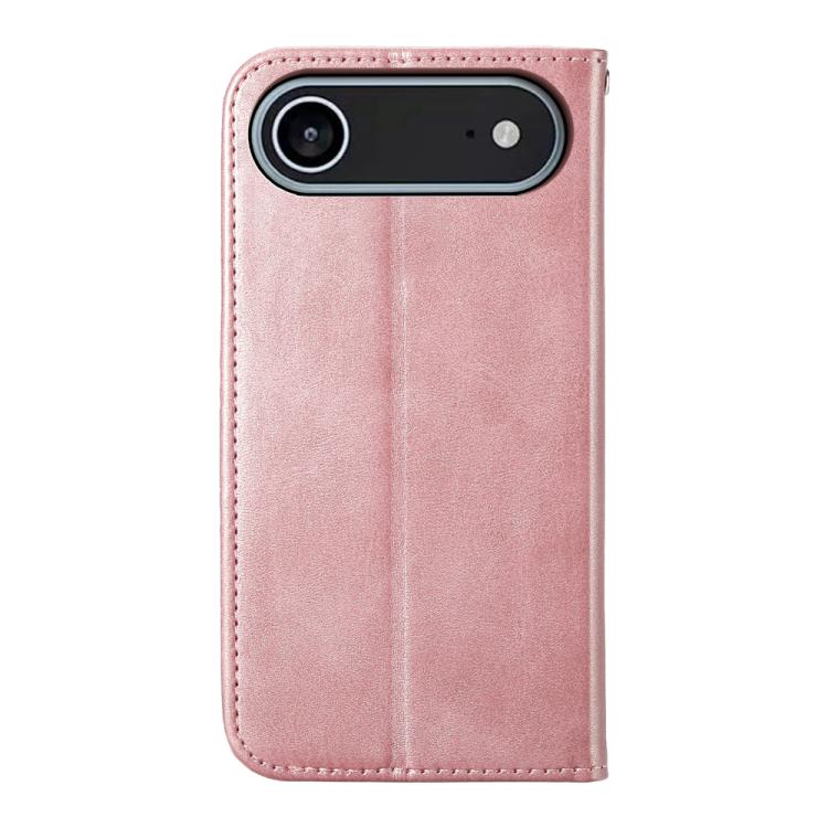 For iPhone Air Cubic Grid Calf Texture Magnetic Leather Phone Case(Rose Gold) - iPhone Air Cases by buy2fix | Online Shopping UK | buy2fix
