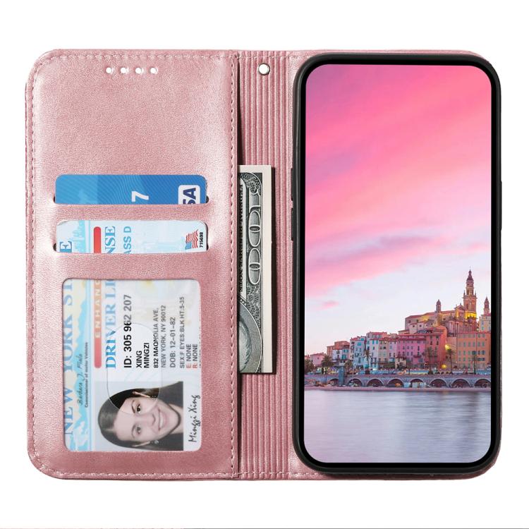 For iPhone Air Cubic Grid Calf Texture Magnetic Leather Phone Case(Rose Gold) - iPhone Air Cases by buy2fix | Online Shopping UK | buy2fix