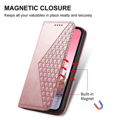 For iPhone Air Cubic Grid Calf Texture Magnetic Leather Phone Case(Rose Gold) - iPhone Air Cases by buy2fix | Online Shopping UK | buy2fix