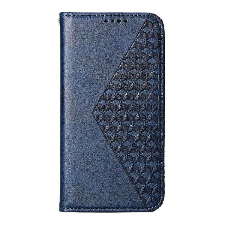 For iPhone Air Cubic Grid Calf Texture Magnetic Leather Phone Case(Blue) - iPhone Air Cases by buy2fix | Online Shopping UK | buy2fix