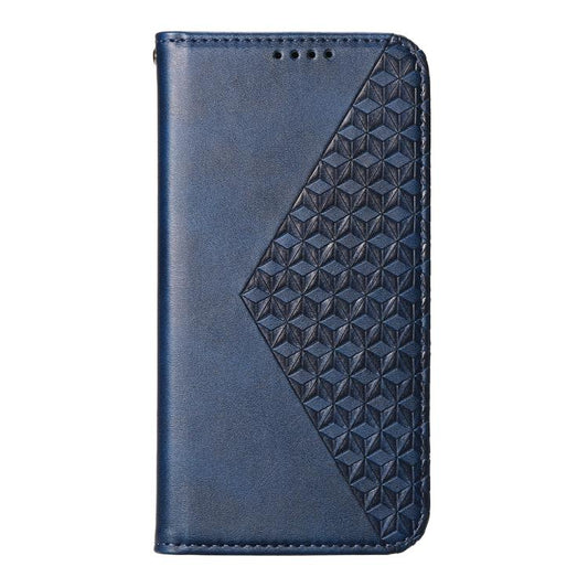 For iPhone Air Cubic Grid Calf Texture Magnetic Leather Phone Case(Blue) - iPhone Air Cases by buy2fix | Online Shopping UK | buy2fix