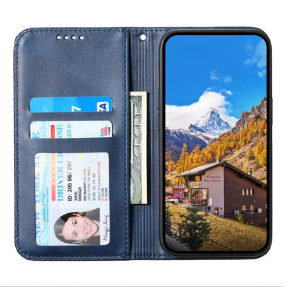 For iPhone Air Cubic Grid Calf Texture Magnetic Leather Phone Case(Blue) - iPhone Air Cases by buy2fix | Online Shopping UK | buy2fix