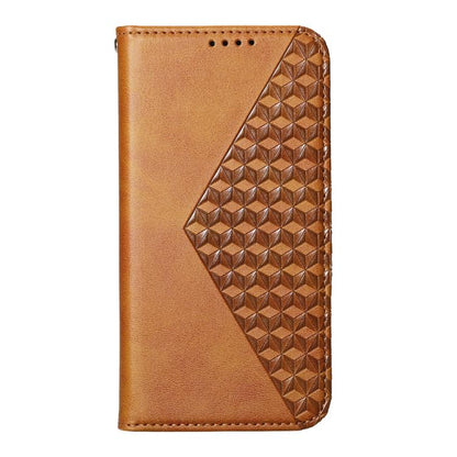 For iPhone Air Cubic Grid Calf Texture Magnetic Leather Phone Case(Yellow) - iPhone Air Cases by buy2fix | Online Shopping UK | buy2fix