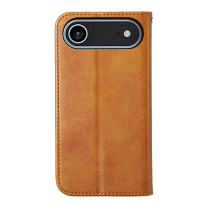 For iPhone Air Cubic Grid Calf Texture Magnetic Leather Phone Case(Yellow) - iPhone Air Cases by buy2fix | Online Shopping UK | buy2fix