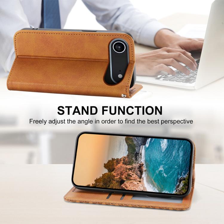 For iPhone Air Cubic Grid Calf Texture Magnetic Leather Phone Case(Yellow) - iPhone Air Cases by buy2fix | Online Shopping UK | buy2fix