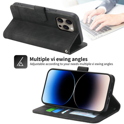 For iPhone 16 Pro Max Dierfeng Dream Line TPU Hybrid PU Leather Phone Case(Black) by buy2fix