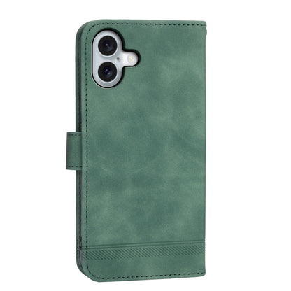 For iPhone 16 Plus Dierfeng Dream Line TPU Hybrid PU Leather Phone Case(Green) - iPhone 16 Plus Cases by buy2fix | Online Shopping UK | buy2fix