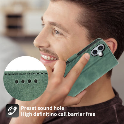 For iPhone 16 Plus Dierfeng Dream Line TPU Hybrid PU Leather Phone Case(Green) - iPhone 16 Plus Cases by buy2fix | Online Shopping UK | buy2fix