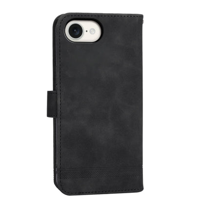For iPhone 16e Dierfeng Dream Line TPU Hybrid PU Leather Phone Case(Black) by buy2fix