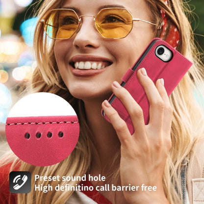 For iPhone 16e Dierfeng Dream Line TPU Hybrid PU Leather Phone Case(Red) by buy2fix