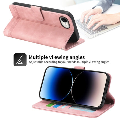 For iPhone 16e Dierfeng Dream Line TPU Hybrid PU Leather Phone Case(Pink) by buy2fix