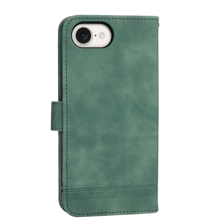 For iPhone 16e Dierfeng Dream Line TPU Hybrid PU Leather Phone Case(Green) by buy2fix