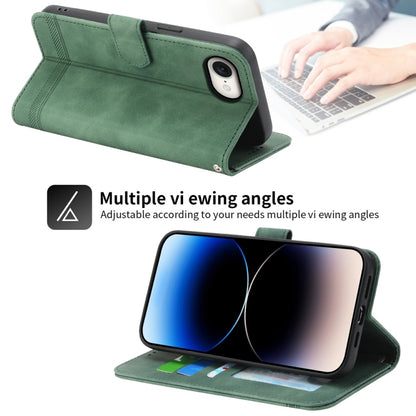 For iPhone 16e Dierfeng Dream Line TPU Hybrid PU Leather Phone Case(Green) by buy2fix