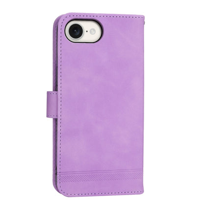 For iPhone 16e Dierfeng Dream Line TPU Hybrid PU Leather Phone Case(Purple) by buy2fix