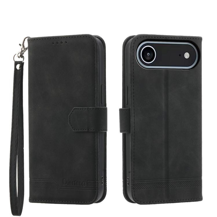 For iPhone Air Dierfeng Dream Line TPU Hybrid PU Leather Phone Case(Black) - iPhone Air Cases by buy2fix | Online Shopping UK | buy2fix