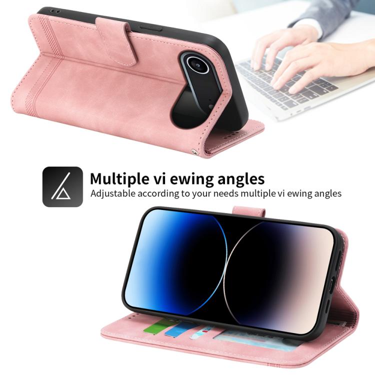 For iPhone Air Dierfeng Dream Line TPU Hybrid PU Leather Phone Case(Pink) - iPhone Air Cases by buy2fix | Online Shopping UK | buy2fix