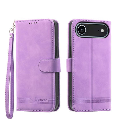 For iPhone Air Dierfeng Dream Line TPU Hybrid PU Leather Phone Case(Purple) - iPhone Air Cases by buy2fix | Online Shopping UK | buy2fix