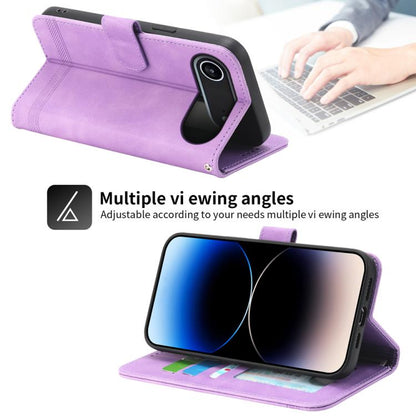 For iPhone Air Dierfeng Dream Line TPU Hybrid PU Leather Phone Case(Purple) - iPhone Air Cases by buy2fix | Online Shopping UK | buy2fix