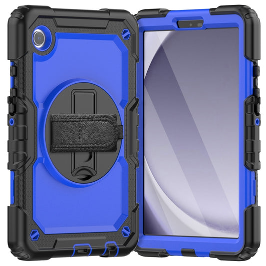 For Samsung Galaxy Tab A9 Silicone + PC Tablet Case with Shoulder Strap(Black+Dark Blue) - Galaxy Tab A9 by buy2fix | Online Shopping UK | buy2fix