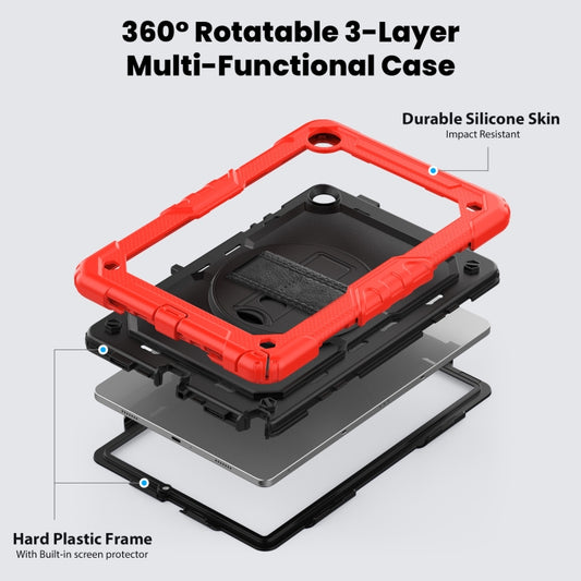 For Samsung Galaxy Tab A9+ Silicone + PC Tablet Case with Shoulder Strap(Red) - Galaxy Tab A9+ by buy2fix | Online Shopping UK | buy2fix